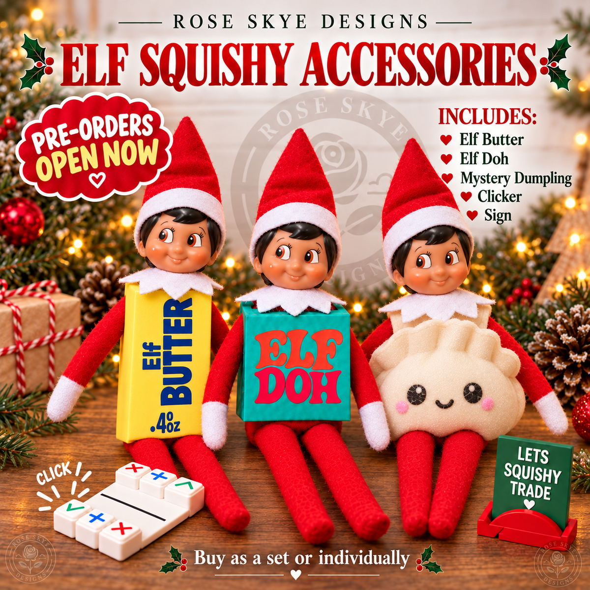 Elf Squishy Accessories - Pre Order