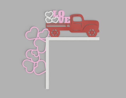 Valentine's Love Truck Door Corner