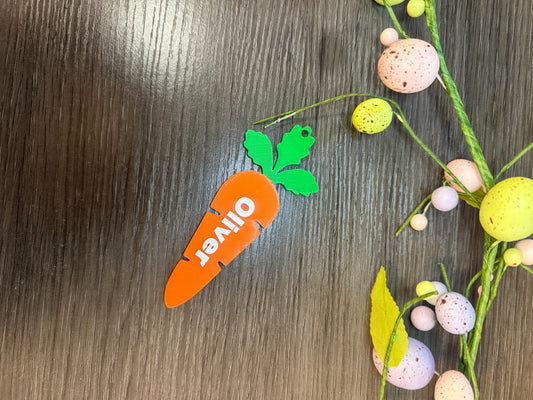 Personalized Easter Basket Tag - Carrot