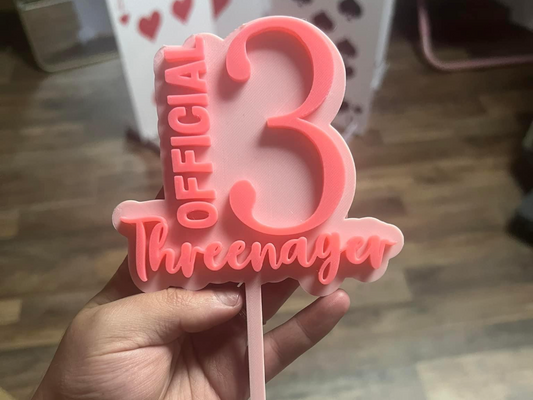 Threenager Cake Topper